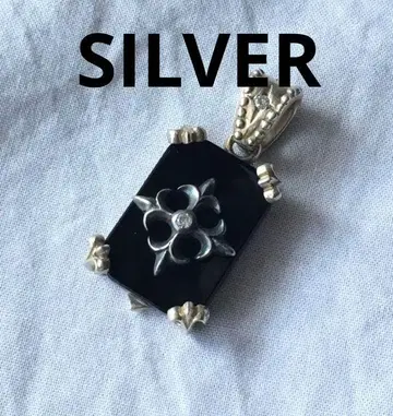 빈티지 오닉스 실버 펜던트 탑 SILVER 크로스 고딕
