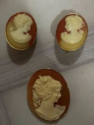 쿠슈카 카메오풍 브로치, 귀찌 세트