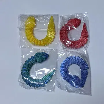 [ 4개 ] 3D 프린트 관절 가동 파충류 뱀 장난감 깜짝 선물 특가