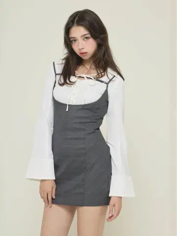 미개봉 새상품 Betty layered check dress gray