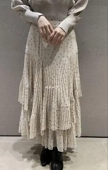 snidel style 쉬폰 플리츠 스커트