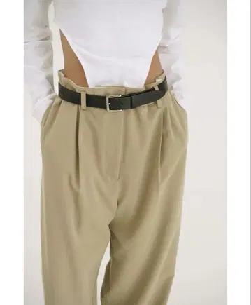 [ CLANE ] WAIST BELT DAD PANTS