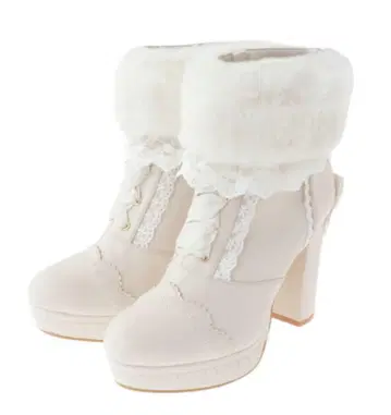 LIZLISA Many Way 퍼 숏부츠 부츠 화이트