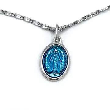 00s vintage 실버 마리아 메달 목걸이 sv925 E21