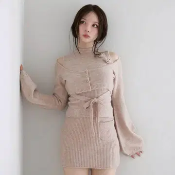 PINK AND MARY FLOWER KNIT SET UP