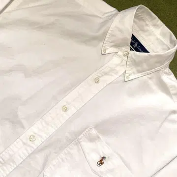 포켓 부착 랄프 로렌 원 포인트 셔츠 화이트 BIGSHIRT