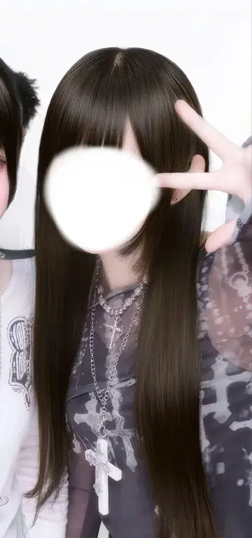 그런지 십자가 크로스 프린트 긴팔 시어