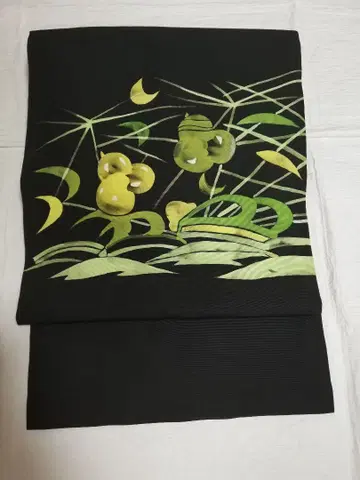 순수 실크 염색 나고야 오비 블랙 컬러