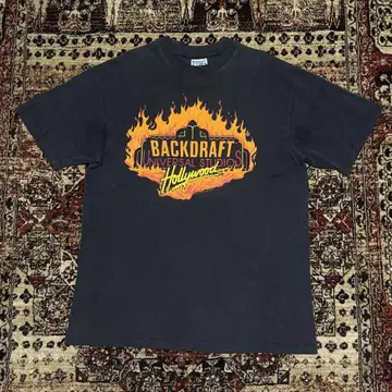 90s USA BACK DRAFT 무비T 프로모션T L 블랙 Hanes