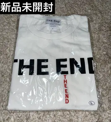 아이나 더 엔드 THE END 로고 빨간 눈물 L 티셔츠 화이트