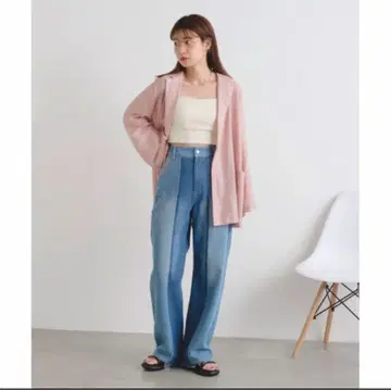 kastane 하이웨스트 패치워크 데님