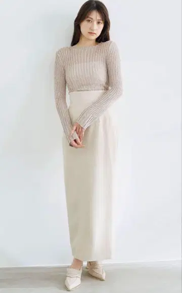 코코딜 COCODEAL 레이스업 타이트 스커트 베이지 S