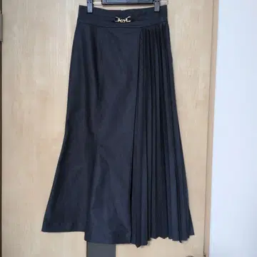 Pleated Denim-Effect Bit Skirt herlipto