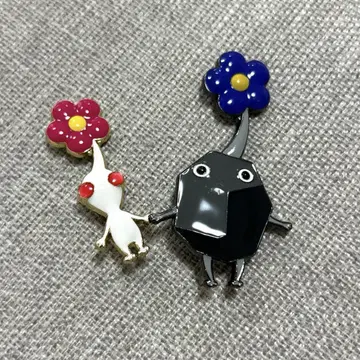 피크민 바위 화이트 배지 세트