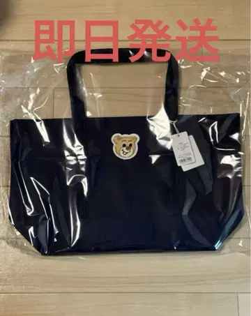 네이비 페이 토트백 테디