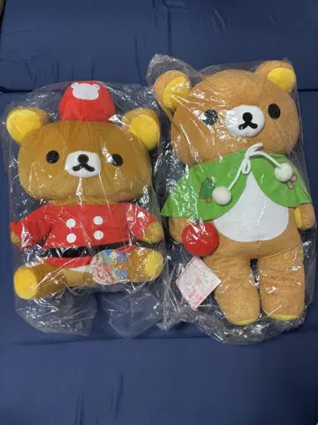 택 포함 리락쿠마 봉제 인형 2개 세트
