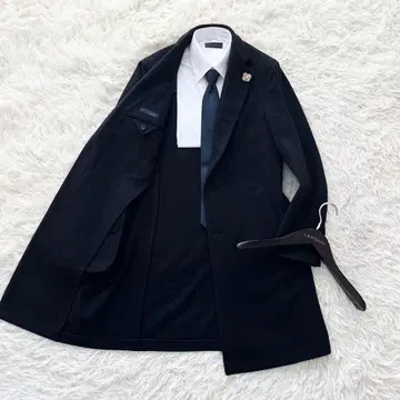 [ 새상품급 ] LARDINI 네이비 팝 서크 체스터 코트 사이즈 46