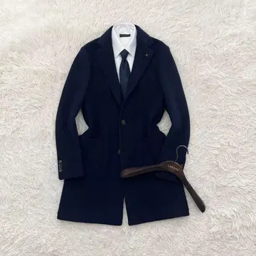 [ 새상품급 ] LARDINI 네이비 융모 울 체스터 코트 사이즈 44
