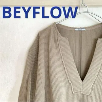 BEYFLOW 베이플로우 롱 원피스 베이지 V넥 긴팔 M