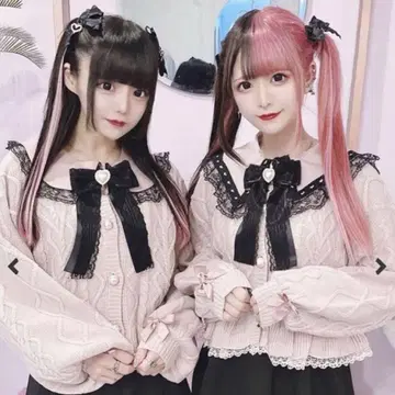 MARS 가디건 핑크 리본