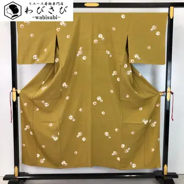 단이 코몬 눈꽃 무늬에 꽃 무늬 로코차색 크레이프 원단 K-5252