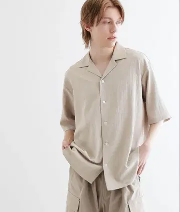 양류 오픈 카라 셔츠