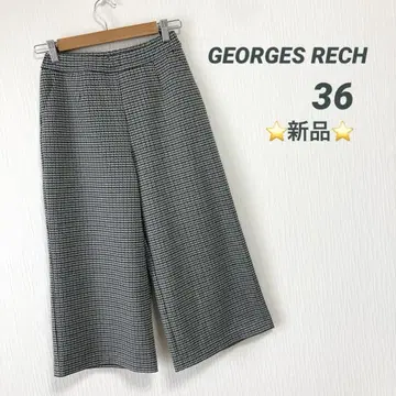새상품 GEORGES RECH 체크 무늬 가우초 팬츠 36