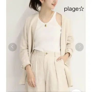 완판템 정가 3만 plage 린넨 자켓 노카라 오버 사이즈 36