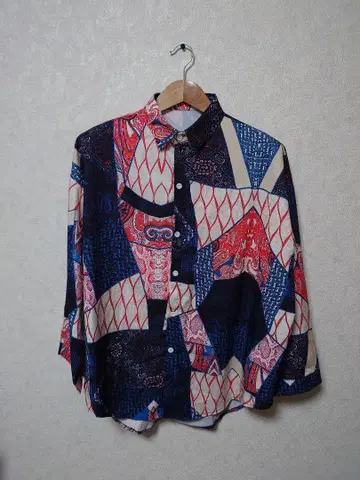 기하학 패턴 캐주얼 올 패턴 패턴 셔츠 긴팔 셔츠 남성용 L~XL