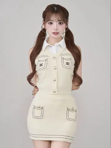 darich 스티치 DD 로고 니트 셋업
