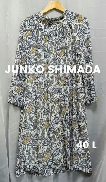 미사용! 준코 시마다 페이즐리 무늬 시어 원피스 40(L)