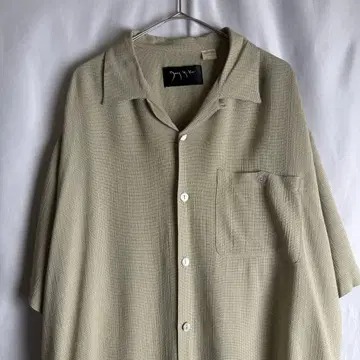 90s AXIST 오픈 카라 레이온 셔츠 XL 박스 그린