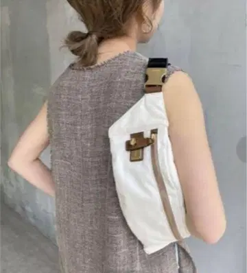 [ ORSETTO ] 나일론 바디백 힙색 화이트