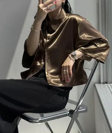 브론즈 반팔 셔츠 광택