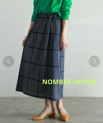 [NOMBRE IMPAIR ] 격자 도트 PT 이지 스트레이트 스커트