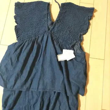 시마무라 랙스단 티어 페플럼 데님 셔링 살로펫 3L 빅 사이즈
