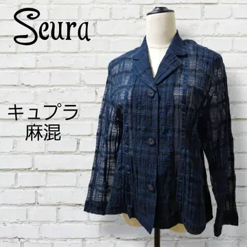 새상품급 Seura 시스루 자켓 큐프라 마 혼방 일본제