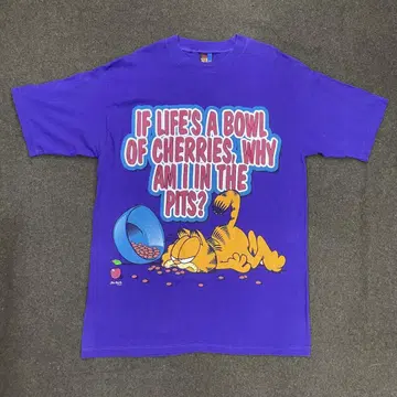 Garfield 가필드 티셔츠 보라색 90년대 빈티지