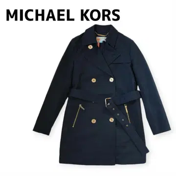 MICHAEL KORS 네이비 트렌치코트 골드 버튼