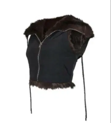 theredthread S flip fur vest brbk