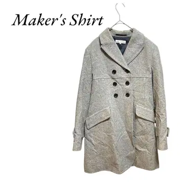 Maker's Shirt 카마쿠라 울 코트 롱 코트 블랙 M 사이즈
