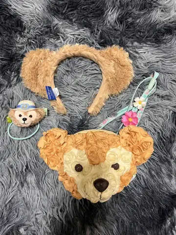곰 귀 머리띠와 백 세트