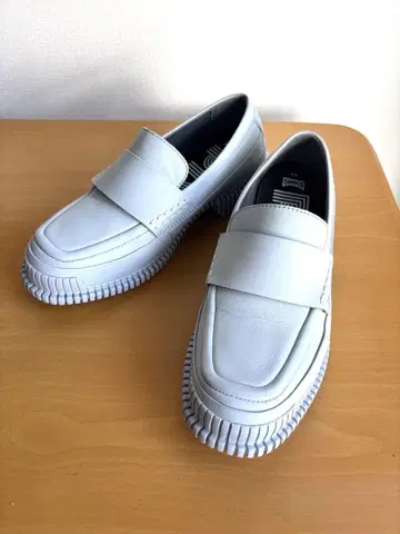 레어 상품 CAMPER PIX 로퍼 라이트 그레이 가죽 23.5cm