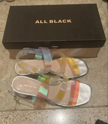 ALL BLACK clear banded sandal