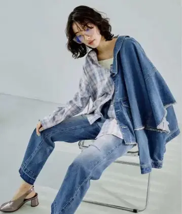 새상품급*렙심*옴브레 체크 셔츠