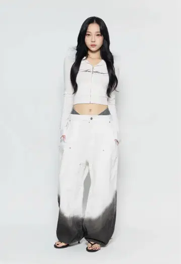 S layered work denim White