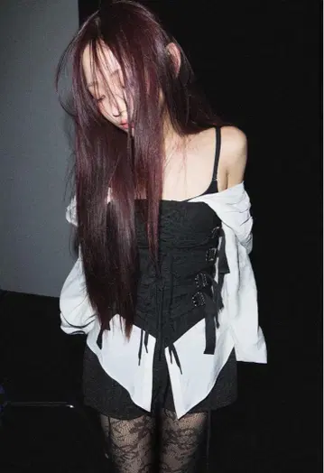 S burlesque corset blouse theredthread