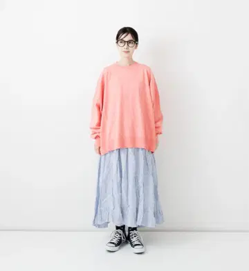 베리떼꾸르 캐시미어 혼방 크루넥 니트 핑크