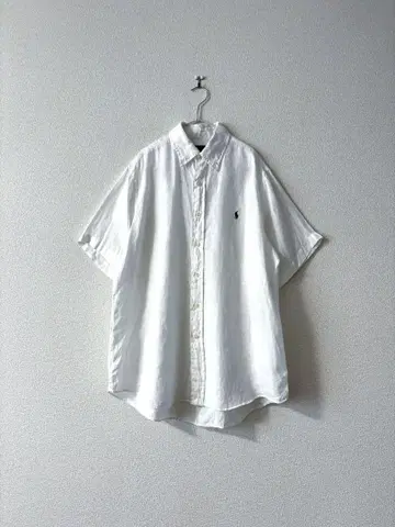 랄프 로렌 린넨 반팔 셔츠 화이트 M