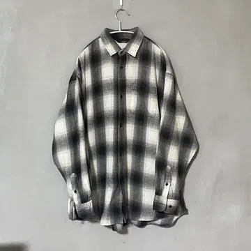옴브레 체크 셔츠 섀도우 체크 긴팔